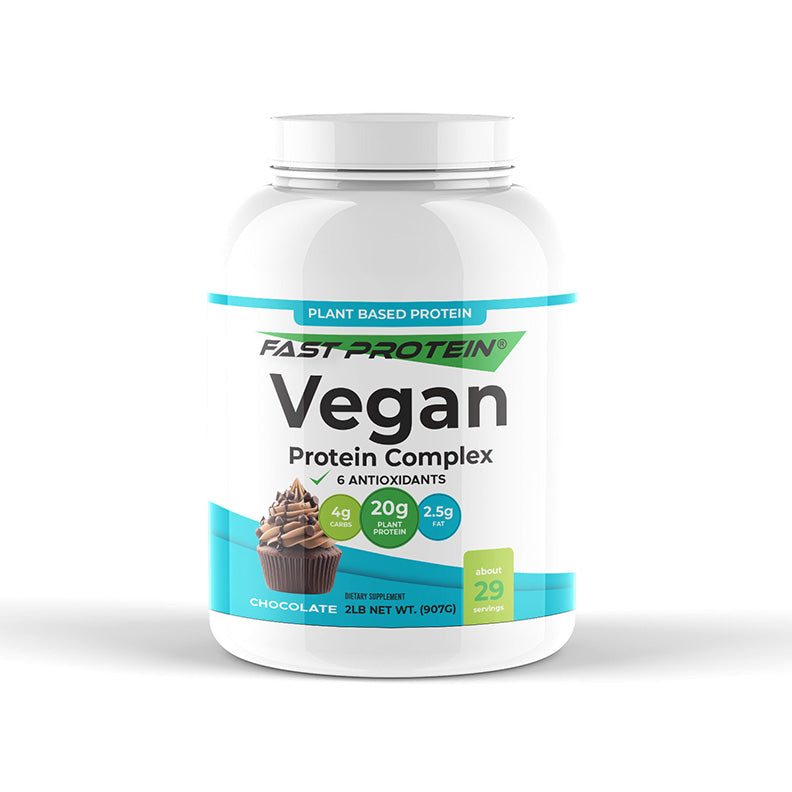 Vegan Protein Powder Chocolate Flavor 2LB by Fast Protein