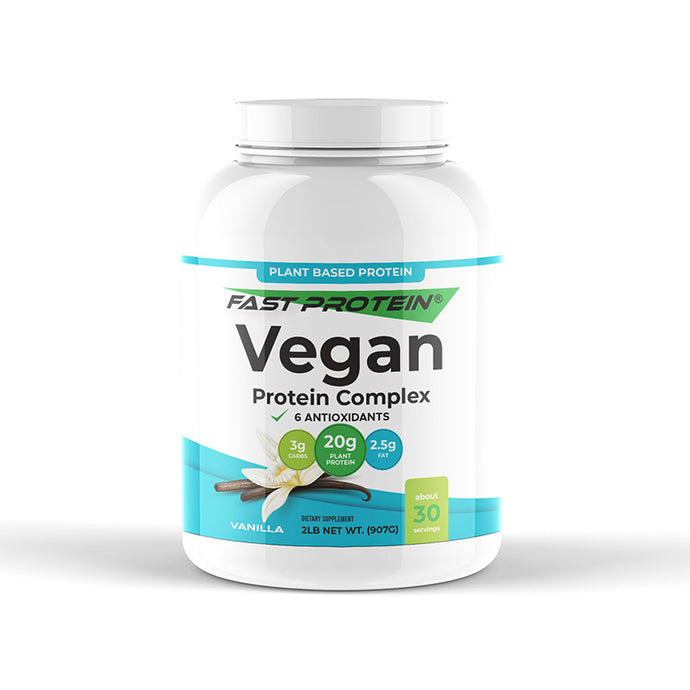 Vegan Protein Powder by Fast Protein Vanilla Flavor 2LB